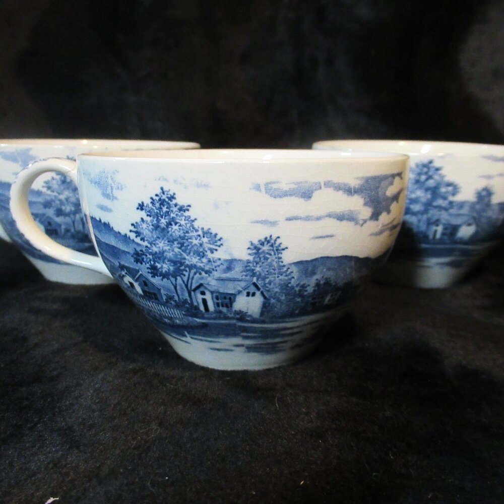 Vintage Holmar English Village Japan Teacup Coffee Set of 3 (* 1 Flawed)